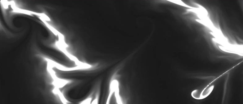 The Liquid Chrome background from React Bits: black and white flows of molten metal
