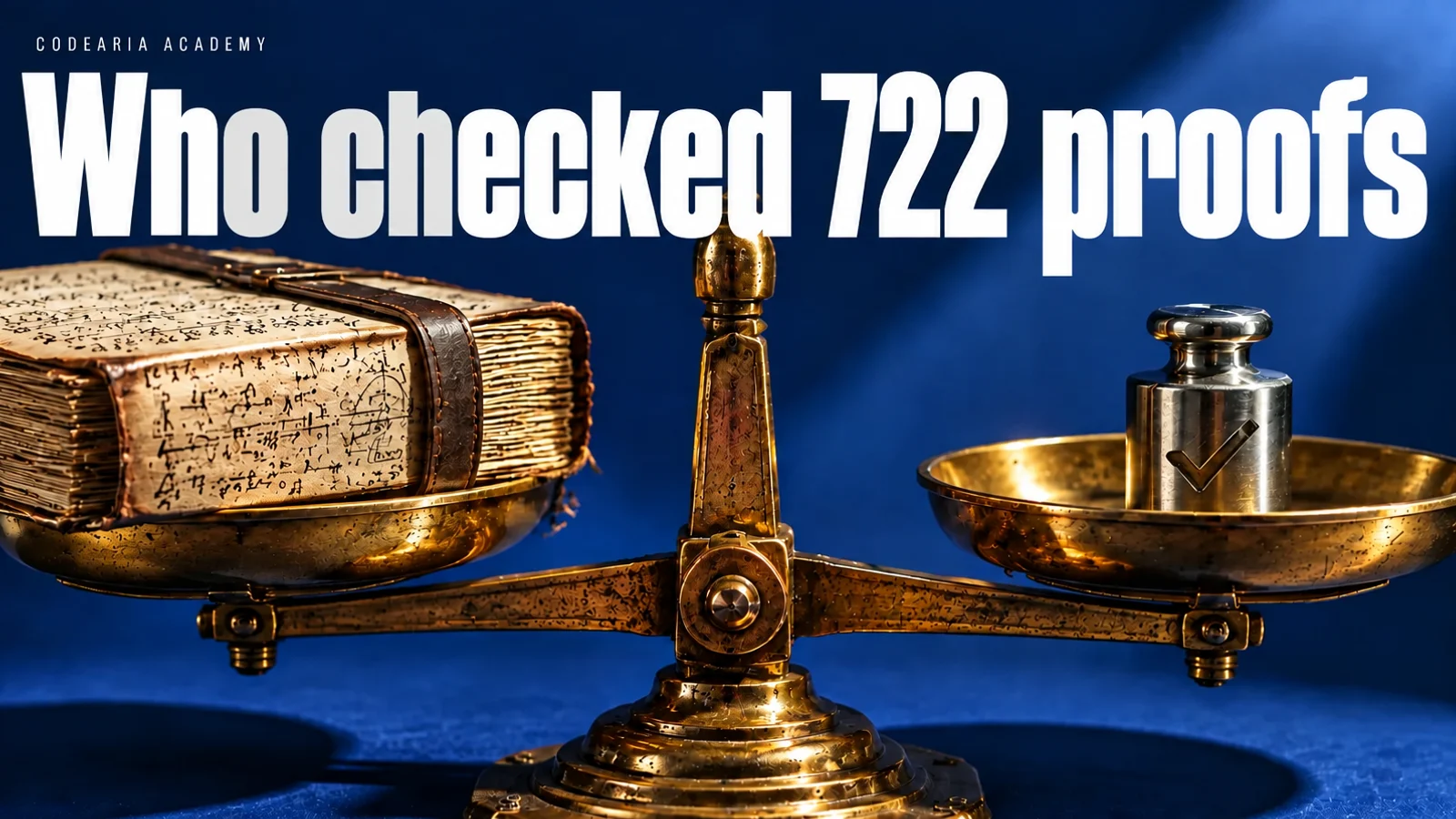 Article cover: a caption reading «Who checked 722 papers» and an object showing the checked and unchecked parts of a stack of manuscripts
