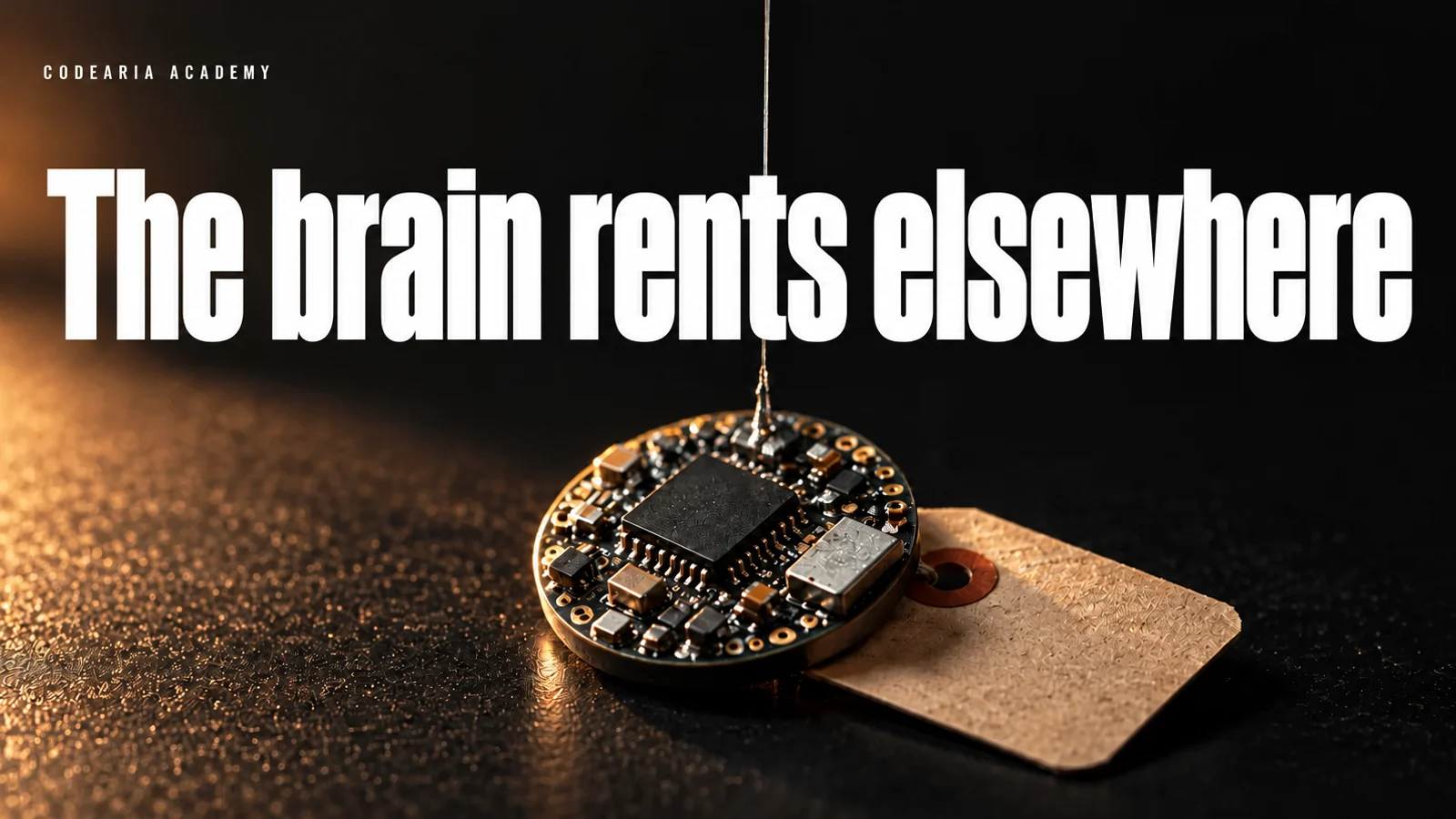 Article cover: a tiny board and an old phone sending a question up to the cloud, with the caption that the brain lives in the cloud