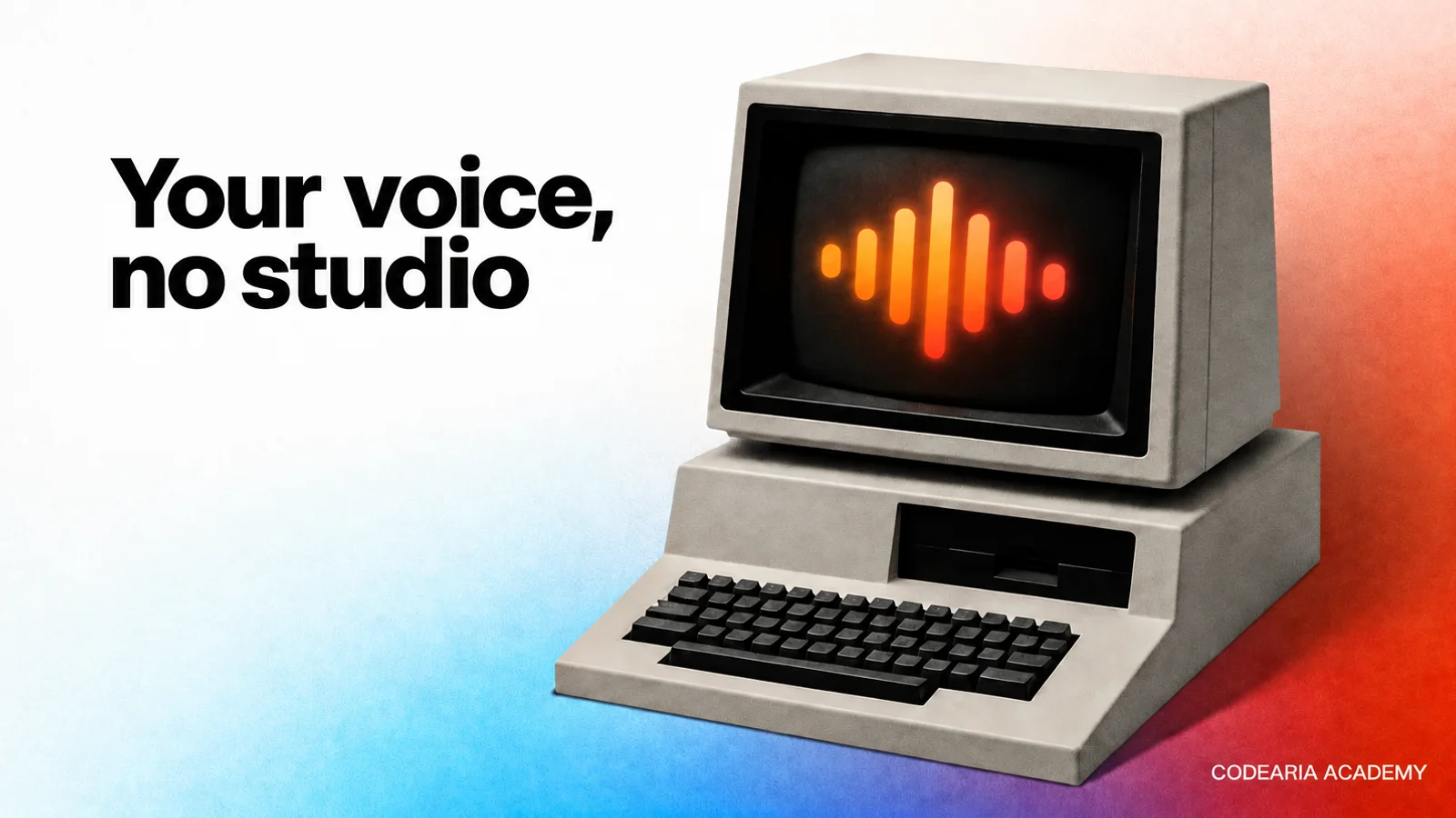 Cover of an article about VoiceStudio with the caption "Your voice, no studio"
