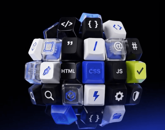 3D-сцена из клавиш с иконками HTML, CSS и JS